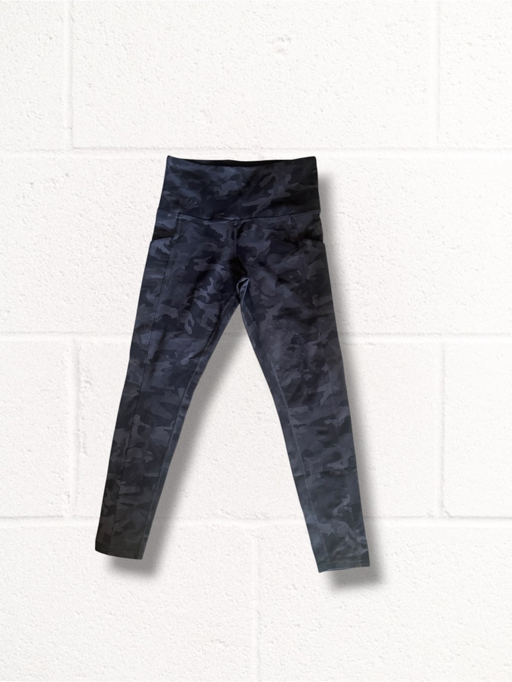 Tuff Athletics Blue Gray Camo High-Waist Leggings, Small